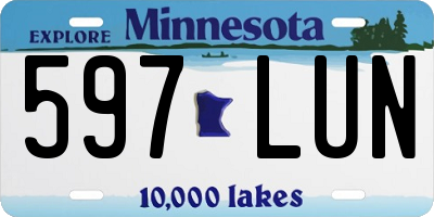 MN license plate 597LUN