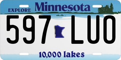 MN license plate 597LUO