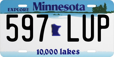 MN license plate 597LUP