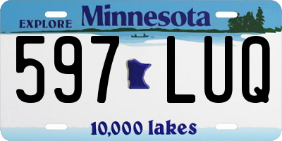 MN license plate 597LUQ
