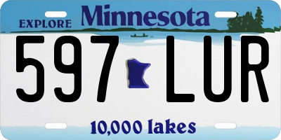 MN license plate 597LUR
