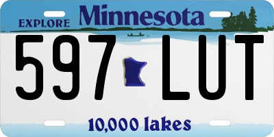 MN license plate 597LUT