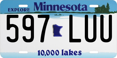 MN license plate 597LUU