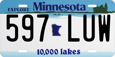 MN license plate 597LUW