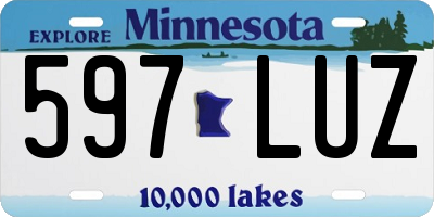 MN license plate 597LUZ