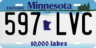 MN license plate 597LVC