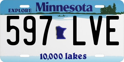 MN license plate 597LVE