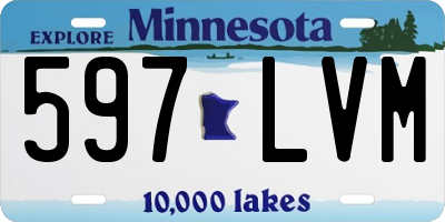 MN license plate 597LVM