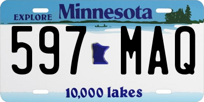 MN license plate 597MAQ