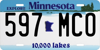 MN license plate 597MCO