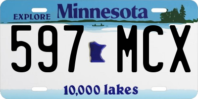 MN license plate 597MCX