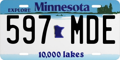 MN license plate 597MDE