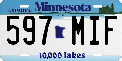 MN license plate 597MIF