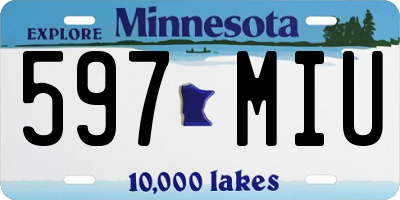 MN license plate 597MIU