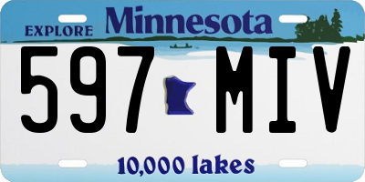 MN license plate 597MIV