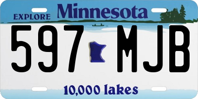 MN license plate 597MJB