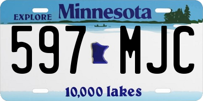 MN license plate 597MJC