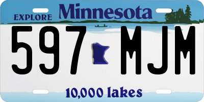 MN license plate 597MJM