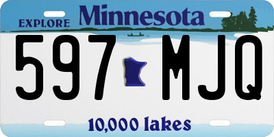 MN license plate 597MJQ