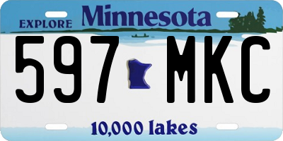 MN license plate 597MKC