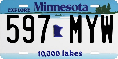 MN license plate 597MYW