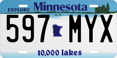 MN license plate 597MYX