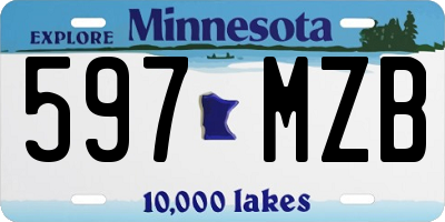 MN license plate 597MZB