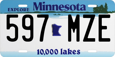 MN license plate 597MZE