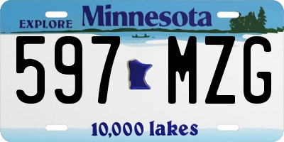 MN license plate 597MZG