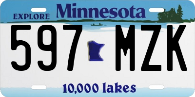 MN license plate 597MZK