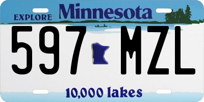 MN license plate 597MZL