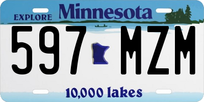 MN license plate 597MZM