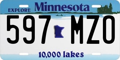MN license plate 597MZO