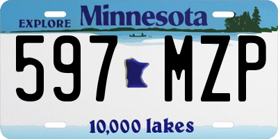 MN license plate 597MZP