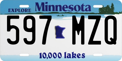 MN license plate 597MZQ