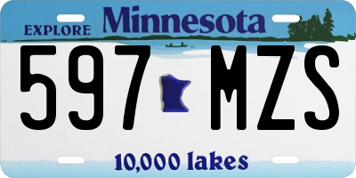 MN license plate 597MZS