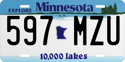 MN license plate 597MZU
