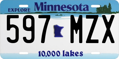 MN license plate 597MZX