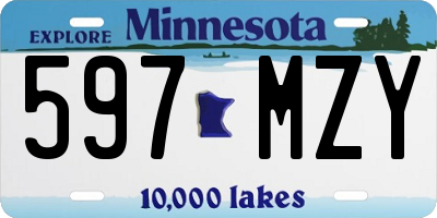 MN license plate 597MZY