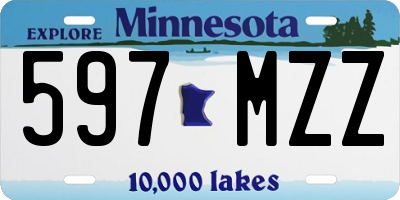 MN license plate 597MZZ