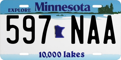 MN license plate 597NAA