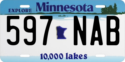 MN license plate 597NAB