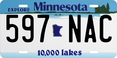 MN license plate 597NAC