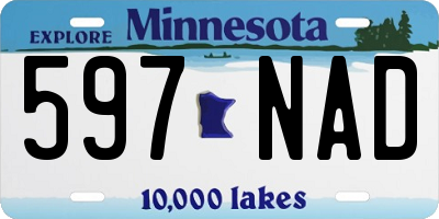 MN license plate 597NAD