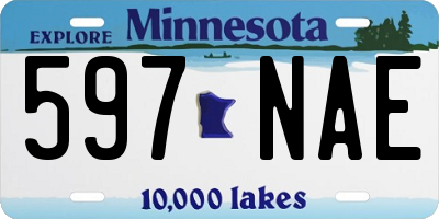 MN license plate 597NAE