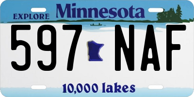 MN license plate 597NAF