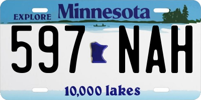MN license plate 597NAH