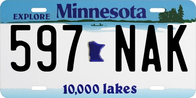 MN license plate 597NAK