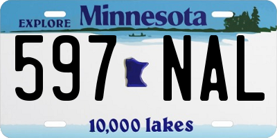MN license plate 597NAL