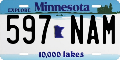 MN license plate 597NAM